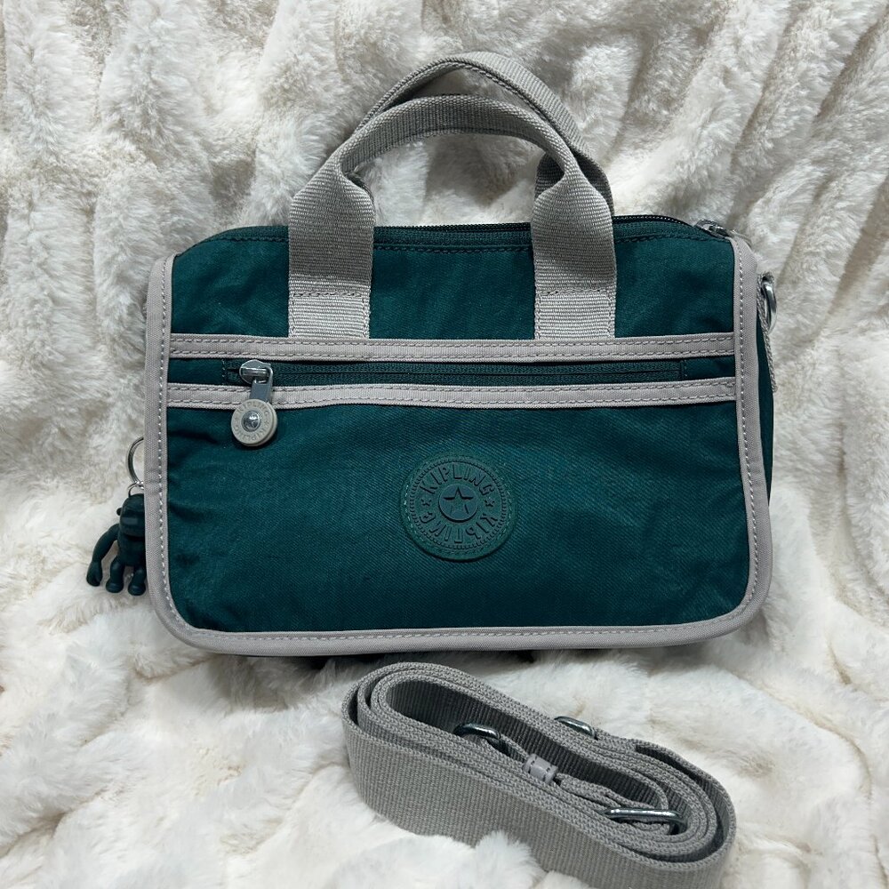New Without Tags Kipling Amiel Multi-Way Bag – Forest Green & Silver